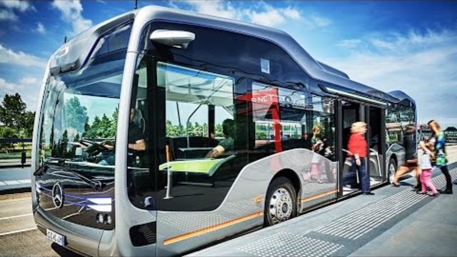 2017 Mercedes Autonomous Future BUS Test Drive - Interior - Self-Driving