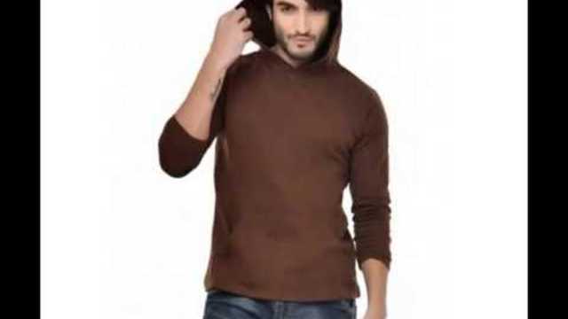 Red Colour Mens Hooded T Shirts