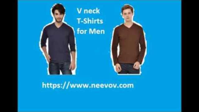 White Colour V Neck Full Sleeve Mens T Shirts