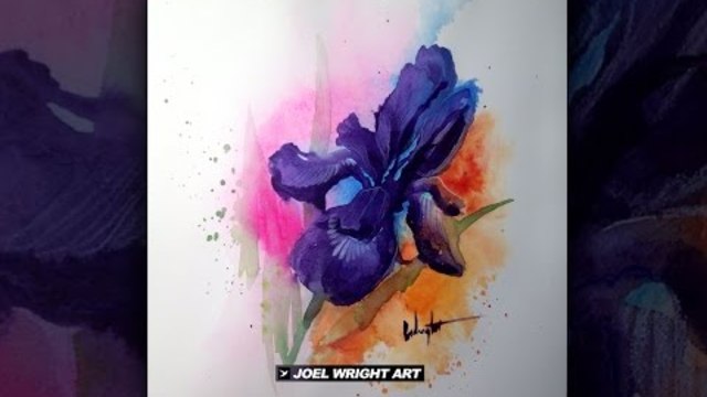 Watercolor Iris painting