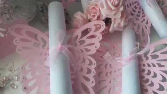 Сватбени покани свитък в розово от PokaniLux.com