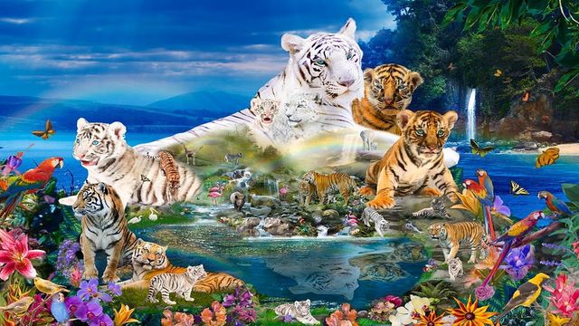 🐯Животът на дивите тигри в джунглата ... (painting) ...🐯
