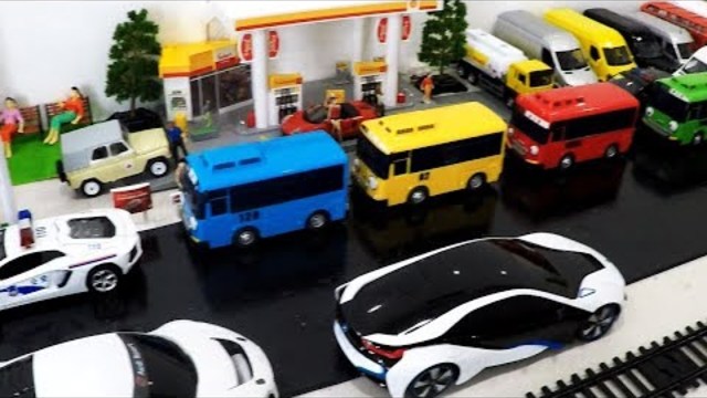 Parking Garage Services Playset for Kids | Tayo Bus and Car Toys for Children | Cartoon Toys