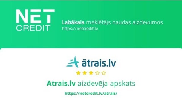 Atrais | Ātrais Kredīts līdz 425€ 15 minūtēs ➔ Uzzini vairāk