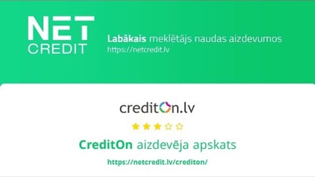 CreditOn | Ātrais Kredīts līdz 1000€ 15 minūtēs ➔ Uzzini vairāk