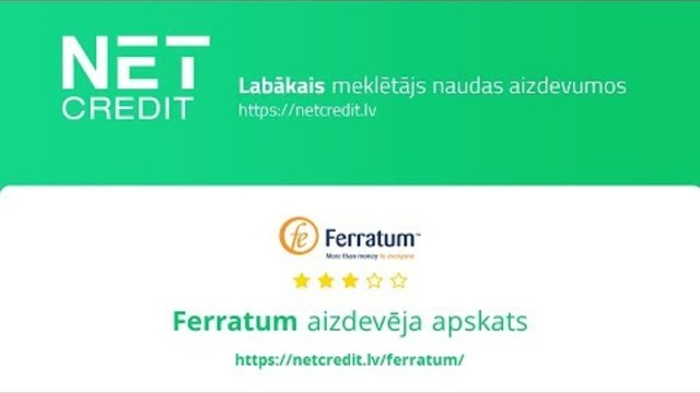 Ferratum | Kredīti līdz 2000€ 15 minūtēs ➔ Uzzini vairāk