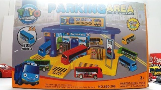 Cars 3 Piston Cup Tournament Shooting Disney Cars 3 Toy Tayo Bus Garage Unboxing Fun With Toys