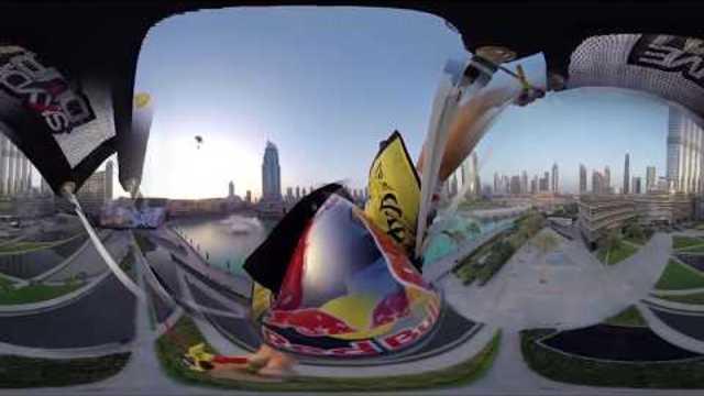 HIGH TOWER BASE JUMPING. 360 Degree View