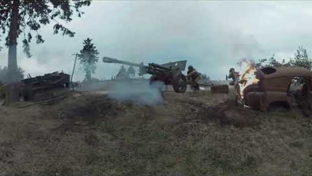 WWII Large-Scale Battle, Tank Attack. VR  Experience 360°
