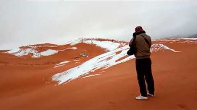 Сняг Заваля над Алжир! Вижте в Сахара на Ски ALGERIA. Snow in the Sahara desert