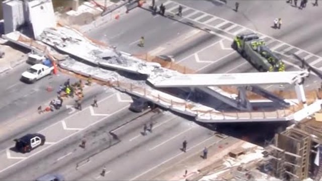 Причини за срутването на моста в Маями 2018 Witnesses describe harrowing Florida