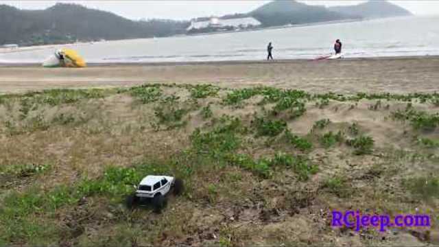 RC crawler in sand