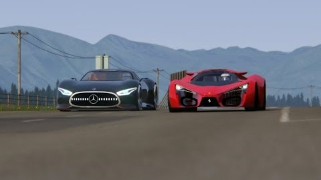 Battle Ferrari F80 Concept vs Mercdes-Benz Vision GT at Highlands