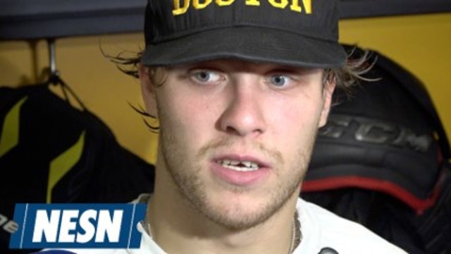 Дейвид Пастернк Бруинс срещу Ойлърс 11 октомври Postgame Locker Room