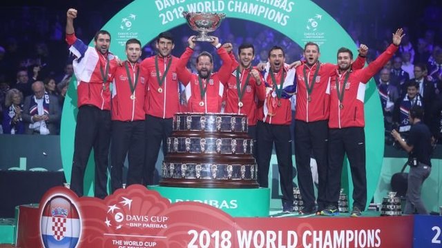 Završnica Davis Cup susreta Francuska Hrvatska i slavlje na terenu