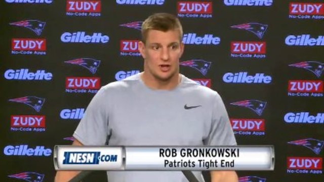 Роб Гронковски Патриоти срещу началници АФК Шампионат Четвъртък Пресконференция