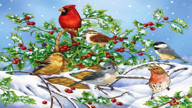 🐦 Зимни птици . 🎨 . (painting) 🦅