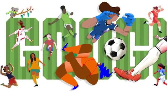 Световно Първенство по Футбол за Жени 2019 with Google Doodle (Women's World Cup football)