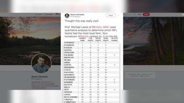 Феновете на патриотите идват на втория списък на университета Емори