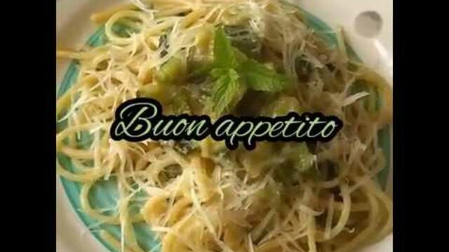 Италианска кухня. Спагети с тиквички. Лесна и бърза рецепта.